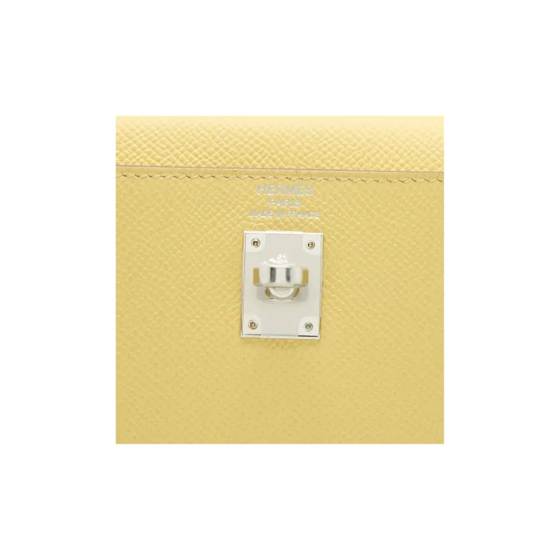 HERMES Kelly Epsom Leather Kelly Bag Handbags Women's Chick Yellow-6