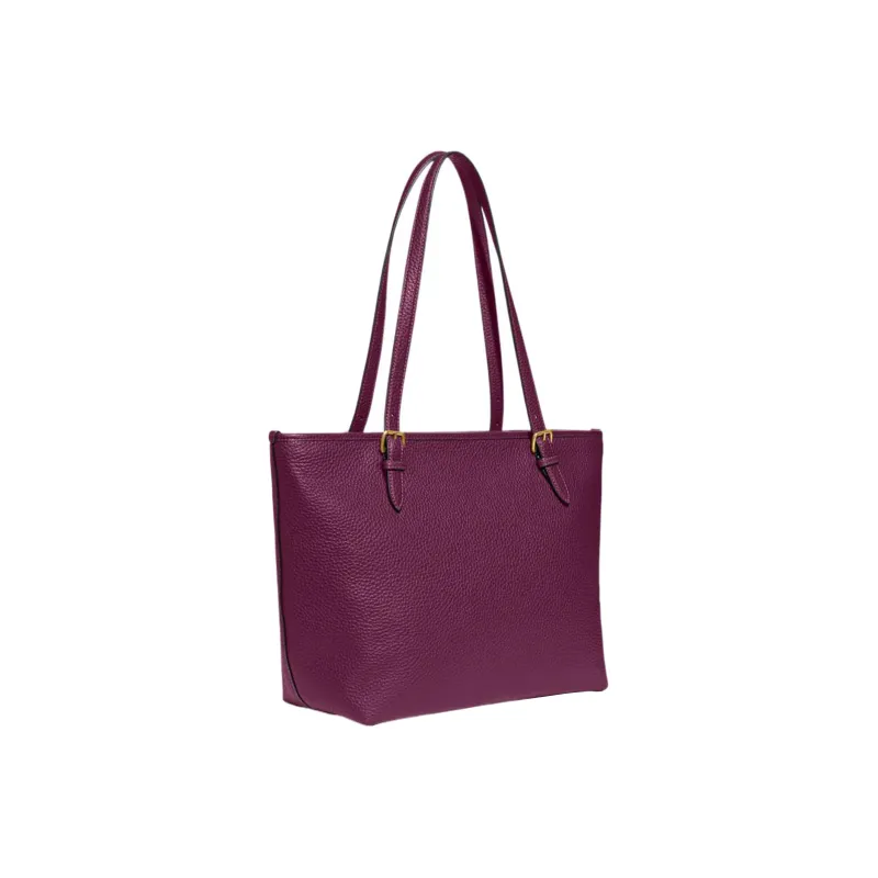 COACH Eggstone Grain Leather Tote Bag Shopping Bag Shoulder Bag Handbag Large Size Women's Red-1