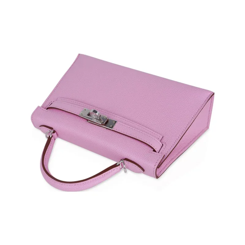 HERMES Mini Kelly 2nd Generation Cow Leather Kelly Bag Shoulder Bag Crossbody Bag Handbag Women's Brocade Gourd Purple-6