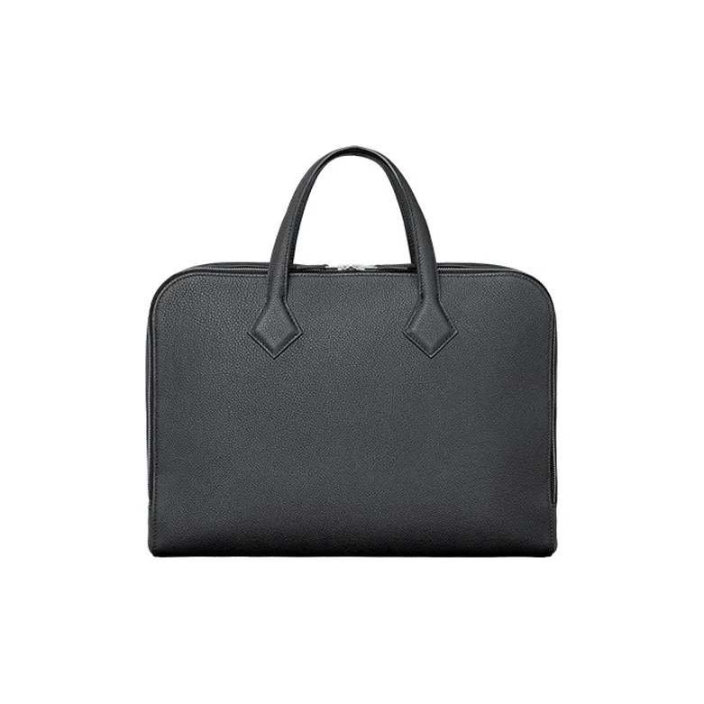 HERMES Victoria Light Togo Calfskin Business Bag Handbag Regular Men's Black-0