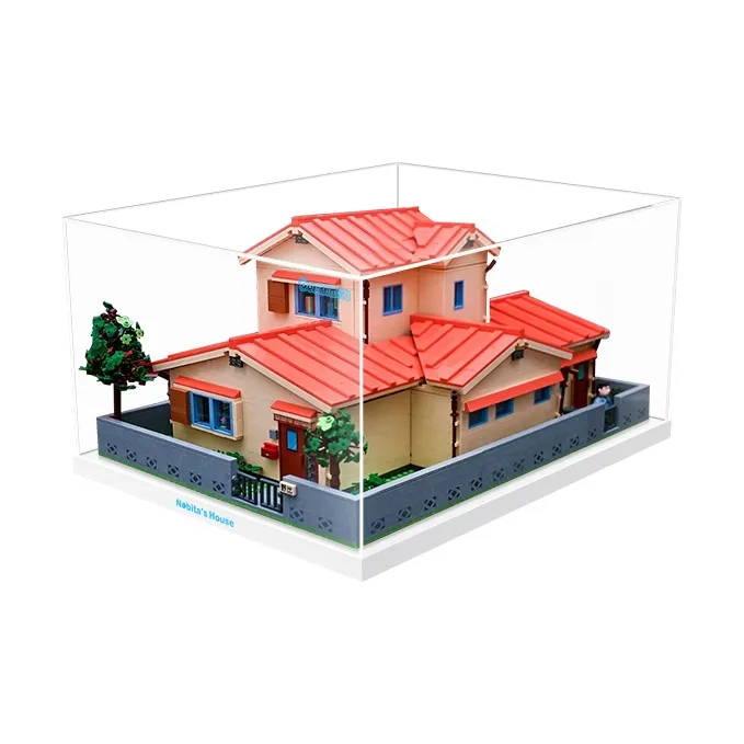 LIGHT YOUR BRICKS LeiYiBai Compatibility Keeppley Doraemon Nobita's House Display Case Model Accessories-6