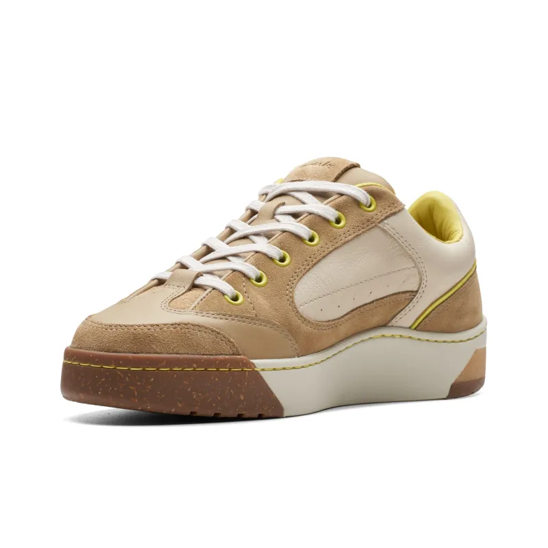 Clarks Low Top Skateboard Shoes Men's Brown Yellow-1