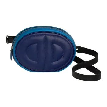 HERMES In The Loop Swift Leather Pig Nose Sling Bag, Fanny Pack Unisex Sapphire Blue/French Blue/Black