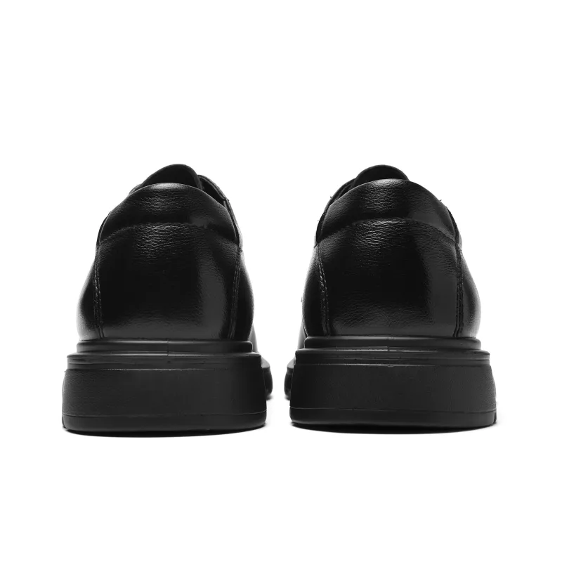 HLA Dress Shoes Men Low Top Black-3