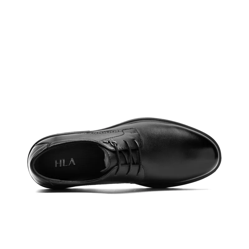 HLA Dress Shoes Men Low Top Black-2
