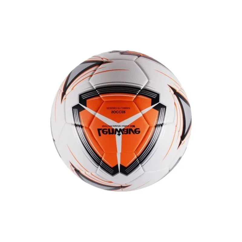 LENWAVE Size 5 Soccer PU Machine Stitched Soccer Ball Unisex Orange White-2
