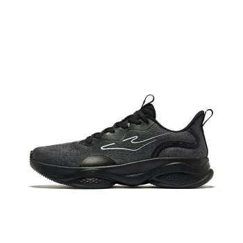 Erke Bullet 1.0 Cushioning Anti Slip Wear Resistant Breathability Low Top Running Shoes Men's Jet Black Bright Silver