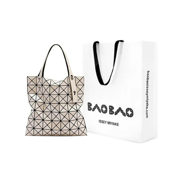 ISSEY MIYAKE Prism PVC Tote Shopping Bag Laptop Bag One Shoulder Handbag Unisex Beige-4