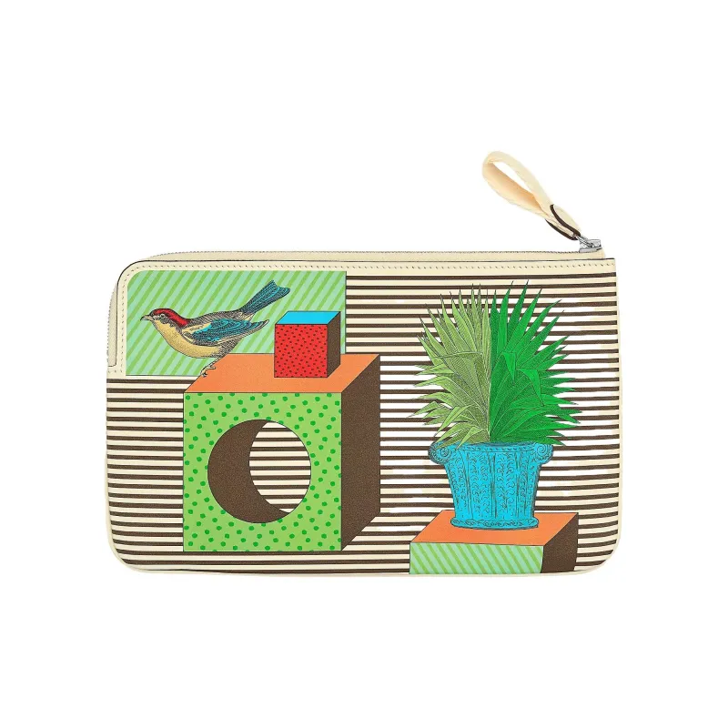 HERMES Carre Pocket Swift Calfskin Wallet Coin Purse Clutch Women's Gray White-1