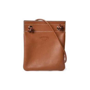 HERMES Aline FAUVE Leather Crossbody Bag Shoulder Bag Women's Brown