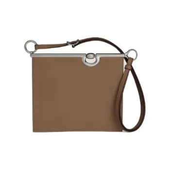 HERMES Mors De Bride Calfskin Shoulder Bag Crossbody Bag Women's Wimma Dog Beige