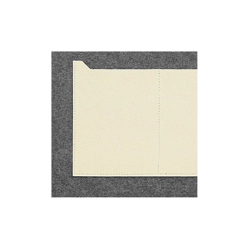 HERMES Toodoo Velvet And Epsom Calfskin Clutch Men's Light Gray/Black/White-2