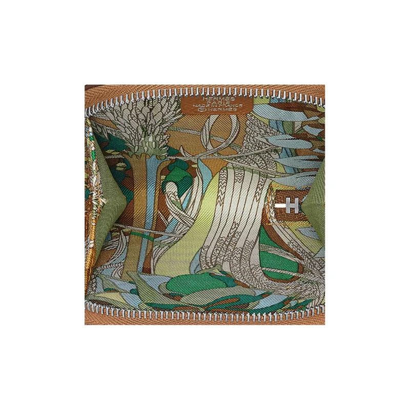 HERMES Silk'In Epsom Calfskin Coin Purse Women's Brown/Multicolor-2