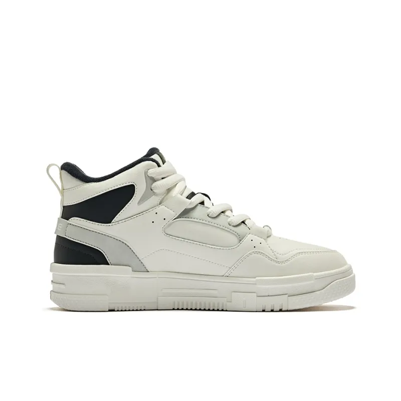 Erke Compact 2.0 Slip-Resistant Cushioning High-Top Skateboard Shoes Men's Microcrystal White White Mist Gray-1