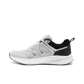 WALK SOUL Non-slip Wear-resistant Shock Absorption Low-Top Running Shoes Men's Black