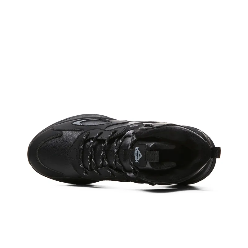 PEAK Star Stone Skateboard Shoes Men High Top Black-3