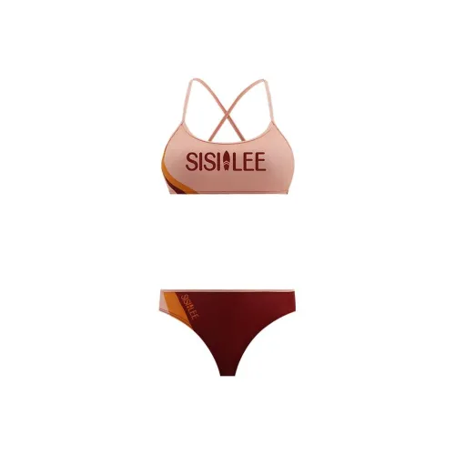 SISII LEE Two-Piece Swimsuits Women's Flesh Pink/Burgundy Multicolor