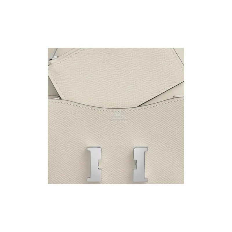 HERMES Constance Slim Epsom Calfskin Clutch Wallet Fanny Pack Regular Women's 10 Craie Milkshake White-4