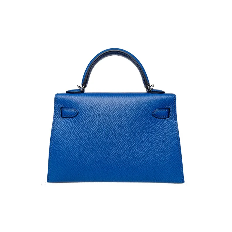 HERMES Mini Kelly Epsom Leather Kelly Bag Shoulder Bag Crossbody Bag Handbag Regular Women's 71 Bleu France French Blue-2