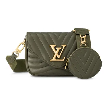 LOUIS VUITTON New Wave Calfskin Shoulder Bag Crossbody Bag Women's Khaki Green
