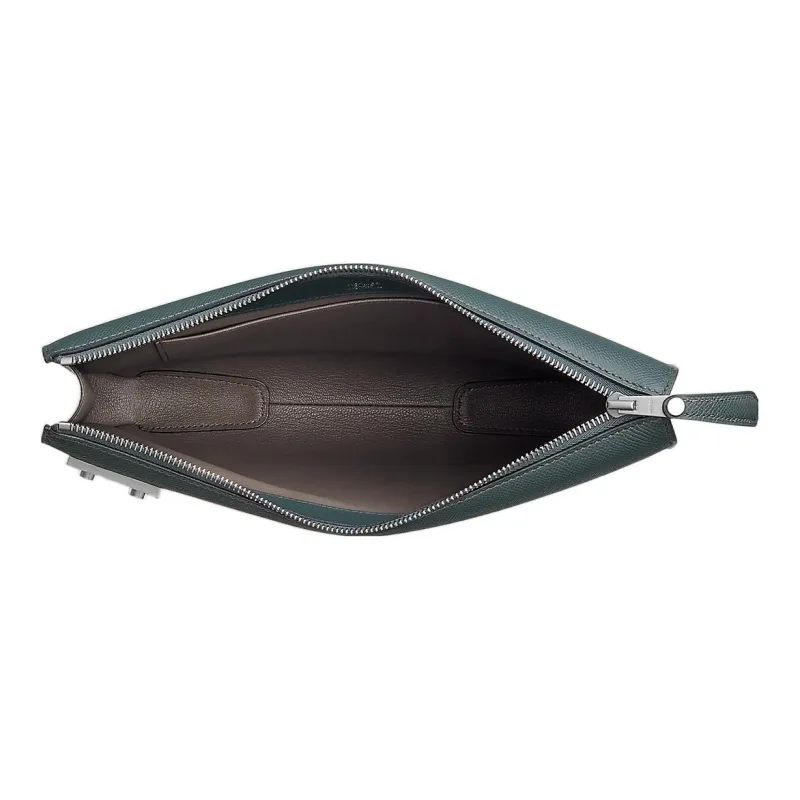 HERMES Epsom Calfskin Clutch Small Size Men's Hurricane Blue-3
