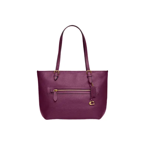 COACH Eggstone Grain Leather Tote Bag Shopping Bag Shoulder Bag Handbag Large Size Women's Red