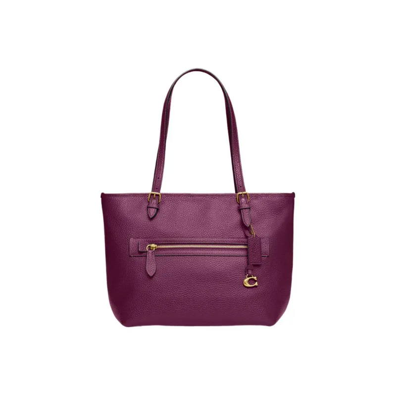 COACH Eggstone Grain Leather Tote Bag Shopping Bag Shoulder Bag Handbag Large Size Women's Red-0