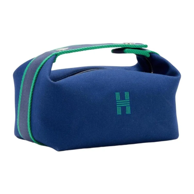 HERMES Bride a Brac Canvas Bag Handbag, Toiletry Bag Tubas Unisex Marine Blue-1