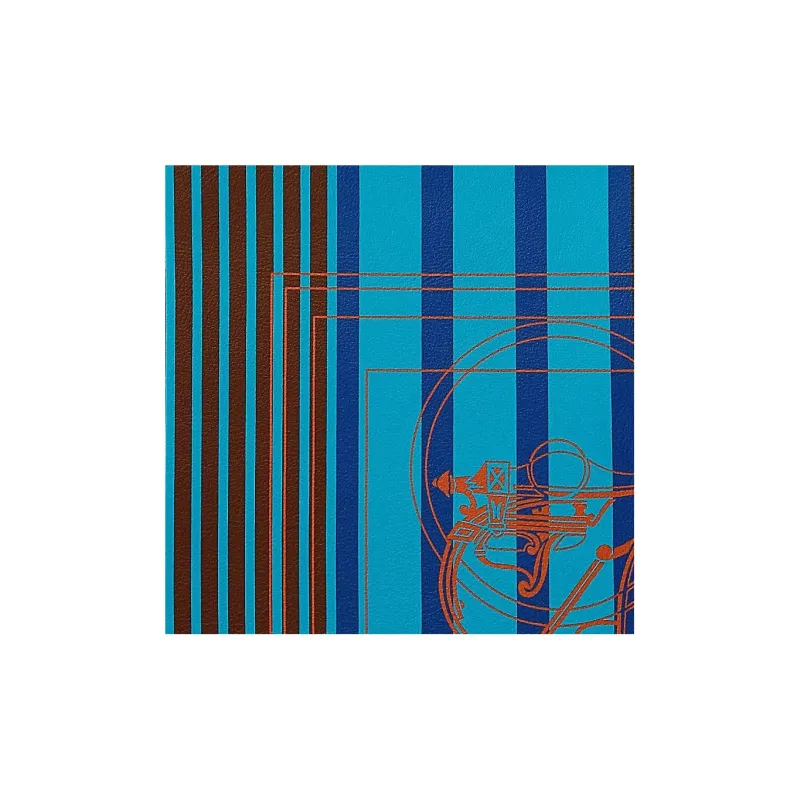 HERMES Carre Pocket Swift Calfskin Long Handle Clutch Regular Women's Orange Blue-3