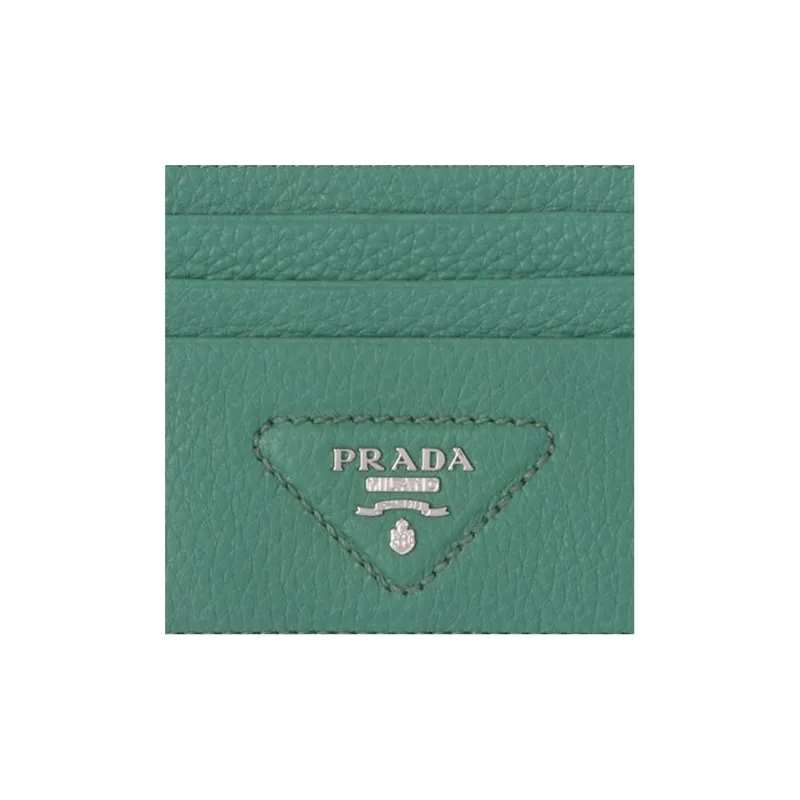 PRADA Saffiano Leather Card Holder Women's Sage Green-3