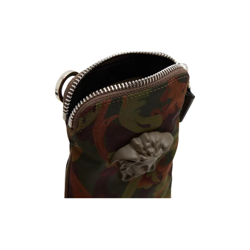 VERSACE Nylon One Shoulder Crossbody Cell Phone Pouch Mini Unisex Camouflage-2