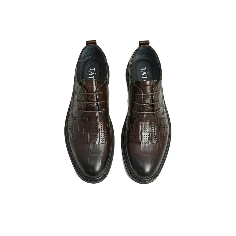 TATA Dress Shoes Men Low Top Solid Color-4