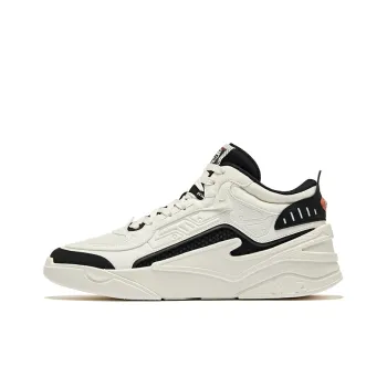 Erke Roam Anti Slip Wear Resistant High Top Skateboard Shoes Men's White Black