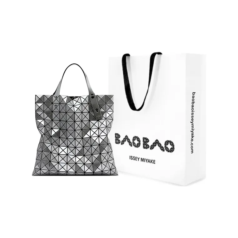 ISSEY MIYAKE Prism Polyvinyl Chloride Tote Bag Shopping Bag Handbag Women's Silver-7