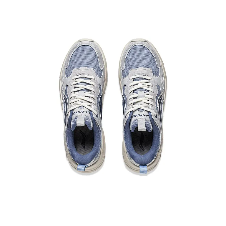 LiNing Stream Fireflies Abrasion Resistant Breathable Low Top Casual Shoes Men's Light Lime/Light Gray Blue-2
