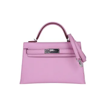 HERMES Mini Kelly 2nd Generation Cow Leather Kelly Bag Shoulder Bag Crossbody Bag Handbag Women's Brocade Gourd Purple