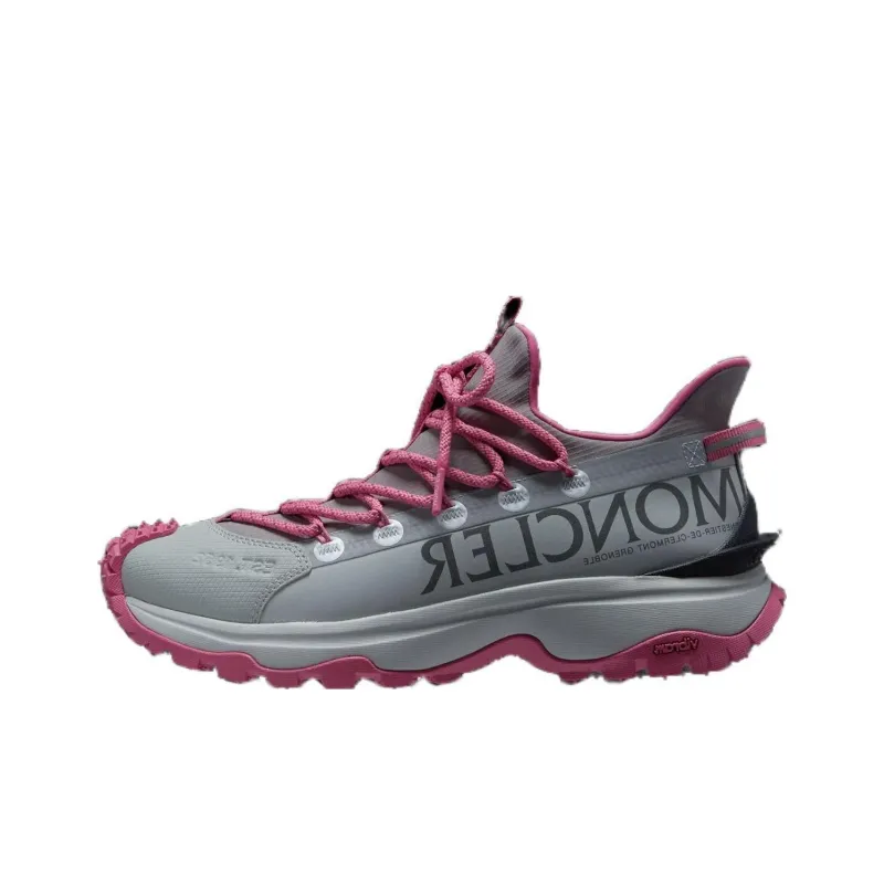 Moncler Low Top Casual Shoes Women's Gray Pink-0