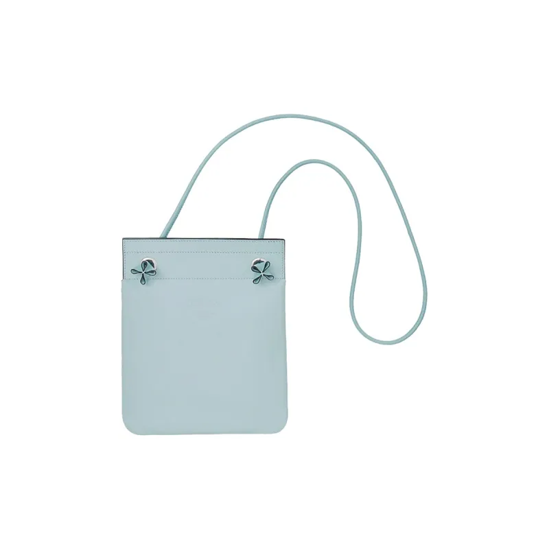 HERMES Aline Milo Sheepskin With Swift Leather Crossbody Bag Shoulder Bag Mini Women's Blue-0