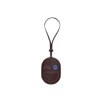 HERMES In The Loop Mysore Goat Skin Pig Nose Keychain Bag Accessory Women's Saddle Brown/Copper Red/Electric Blue