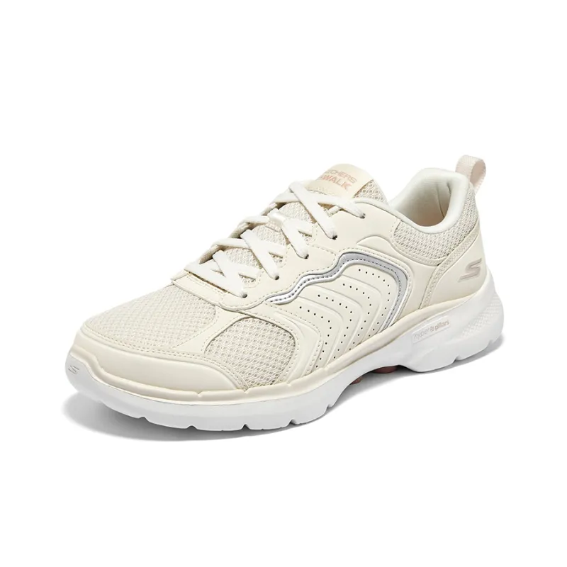 Skechers Go Walk 6 Anti Slip Wear Resistant Low Top Running Shoes Women's White-2