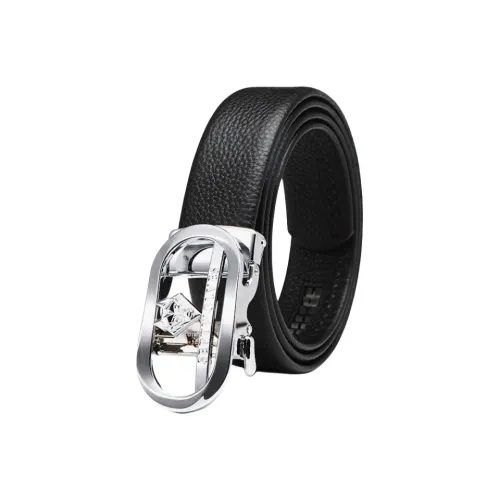 SEPTWOLVES Surprise Practical Solid Color Automatic Buckle Cow Leather Leather Belts Men's Width 3.55CM