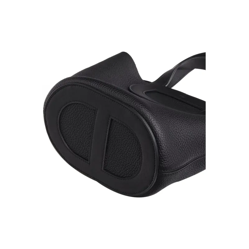 HERMES In The Loop Clemence Bullock Leather Swift Calfskin Pig Nose Basket Bag Bucket Bag Handbag Women's Black-3
