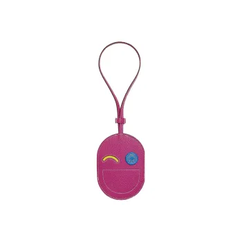 HERMES In The Loop Mysore Goat Skin Keychain Bag Accessory Women's Magnolia Pink/Lemon Yellow/Mermaid Blue