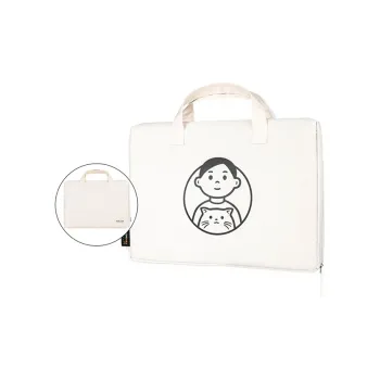 KOKUYO Nylon Storage Bag Portable Canvas Bag Laptop Bag Regular Unisex White/Blue