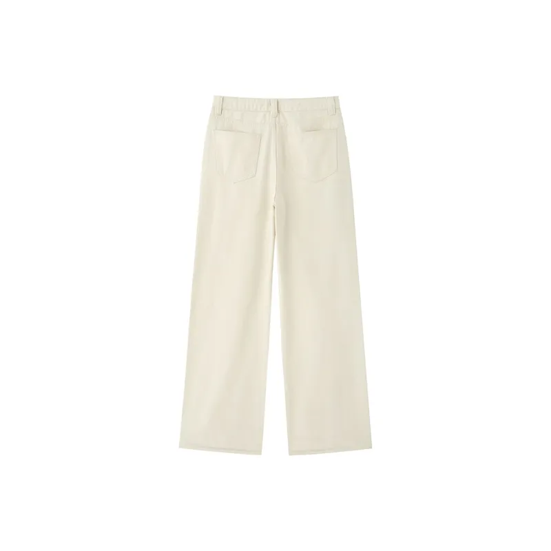 ZHOUMIAO Jeans Women's Ecru-1