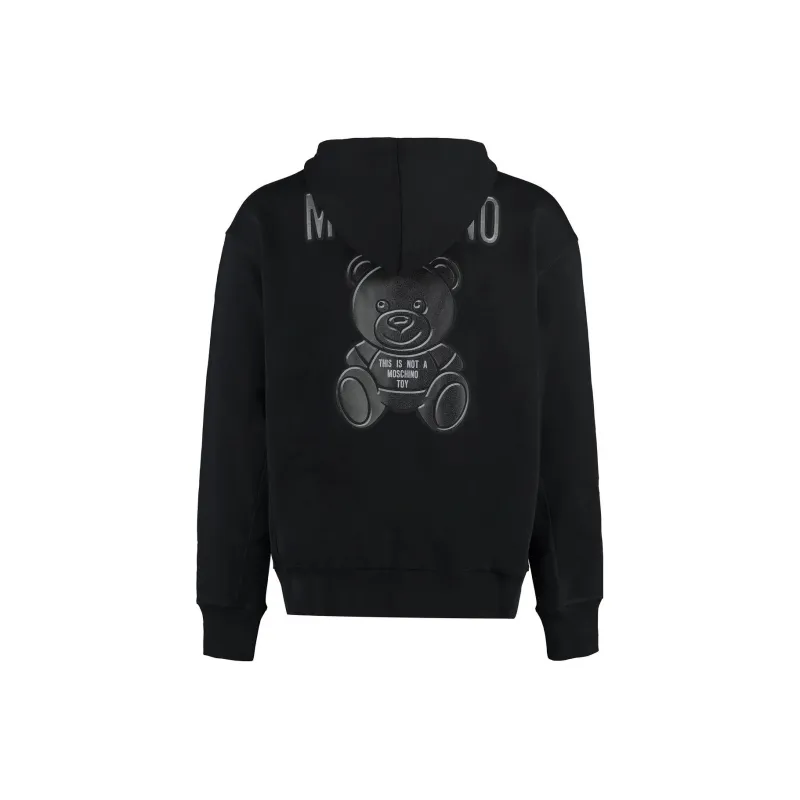 MOSCHINO Teddy Bear Motif Zip Up Drawstring Hoodie-1