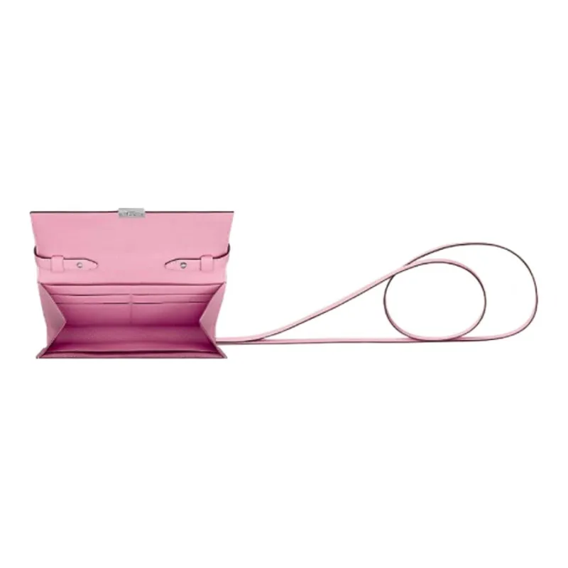 HERMES Clic Mysore Goat Skin Handheld Shoulder Bag, Crossbody Bag Regular Women's X9 Mauve Sylvestre Mallow Purple-2