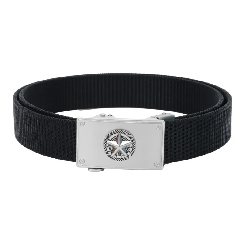 NINE NAIL Military Style Workwear Trendy Five Point Star Nylon Canvas Belt Unisex Width  3.5cm-5