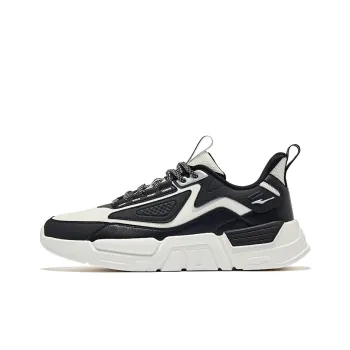 Erke Anti Slip Wear Resistant Low Top Casual Shoes Men's Jet Black Microcrystal White