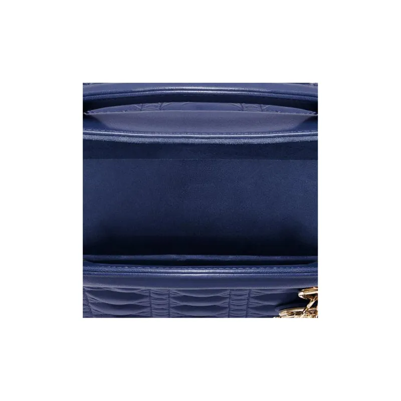 DIOR Lady Dior Sheepskin Daisie Bag Shoulder Bag Crossbody Bag Handbag Medium Size Women's Royal Blue-3